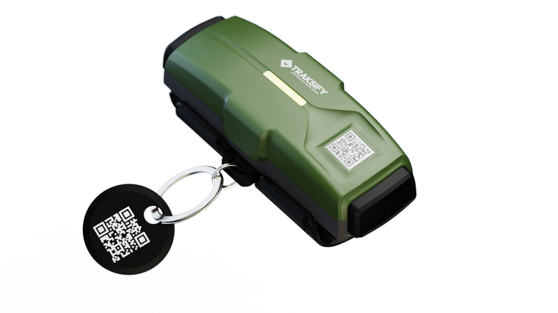 The PACK with its buttons, LED strip, QR code and quick release