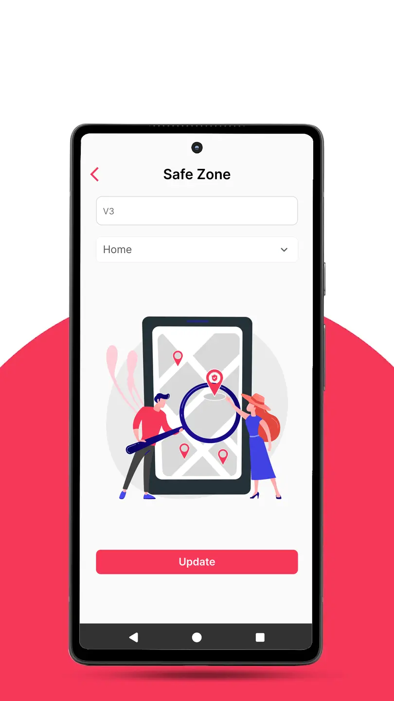 Safe Zone settings in the TRAKSIFY Protect app